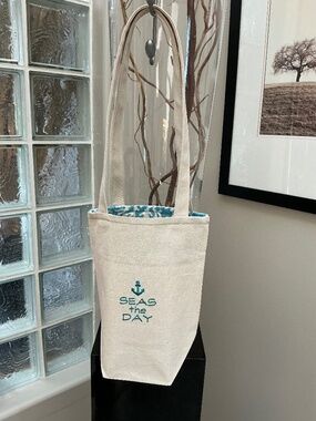 Nautical Tote Bag, SEAS the DAY, Made in Canada